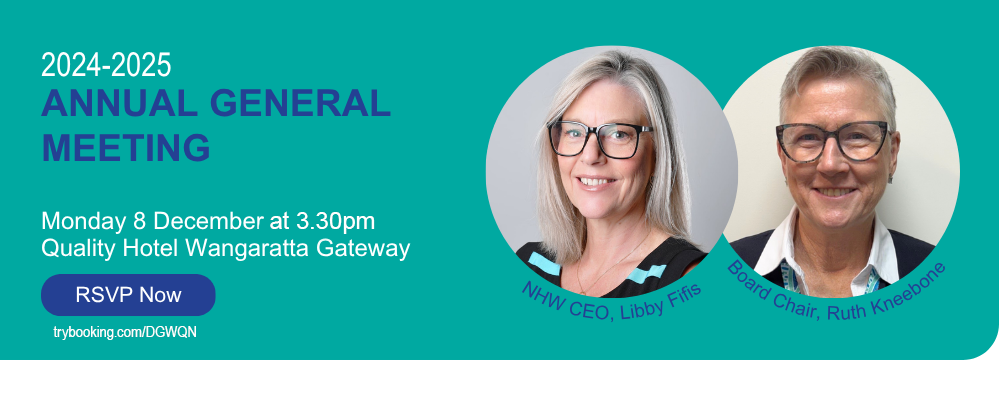 NHW information banner for upcoming AGM