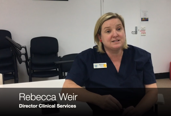 Video thumbnail of Director of Clinical Services Rebecca Weir talking about COVID-19 and the risks to our community